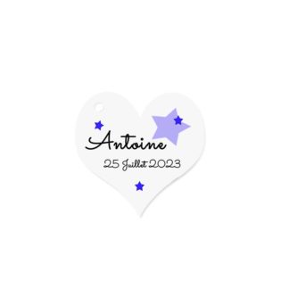 Étiquette à dragée personnalisée - Petites étoiles bleues