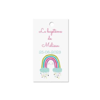 Etiquette à dragée - Happy rainbow