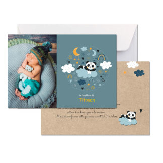 Faire-part baptême "Little pandadidou"