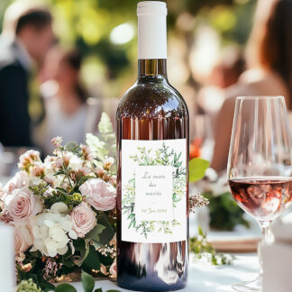 Etiquette bouteille de vin – Magnifique feuillage nature (vendu par 4)