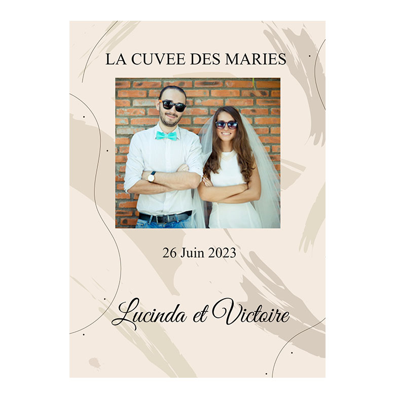 Etiquette bouteille de vin - Moderne fond lin – Image 2