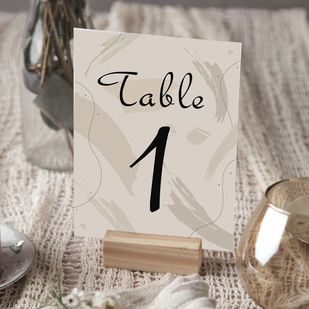 Numéro de table - Moderne fond lin