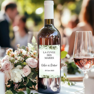Etiquette bouteille de vin - Couronne nature