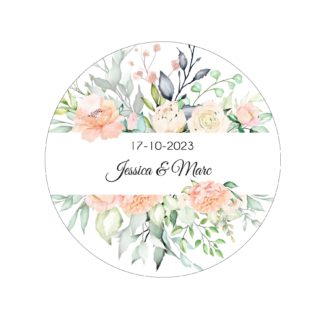 Etiquette adhésive - Floral printanier ( lot de 24 étiquettes)