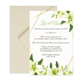 Faire-part magnet - Lys blanc