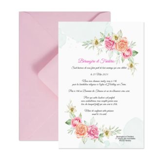 Faire-part magnet - Jolies fleurs chic et champêtres