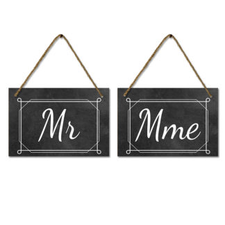 Pancarte bois Mr et Mme - 4