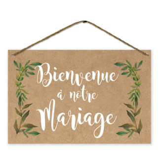 Pancarte bois - Bienvenue 3