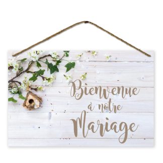 Pancarte bois - Bienvenue 4