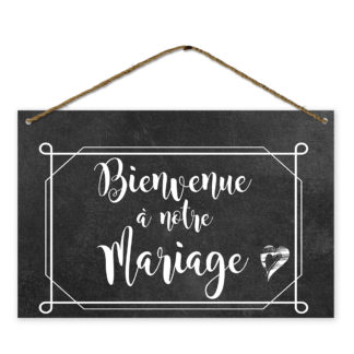 Pancarte bois - Bienvenue 5 (imitation ardoise)