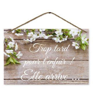 Pancarte bois - Trop tard pour t'enfuir ! Elle arrive ... 3