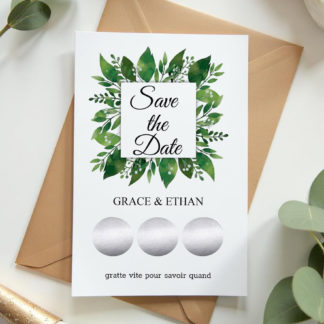 Save the date – Faire part à gratter – Eveil botanique