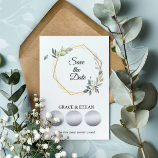 Save the date – Faire part à gratter –  Hyper nature
