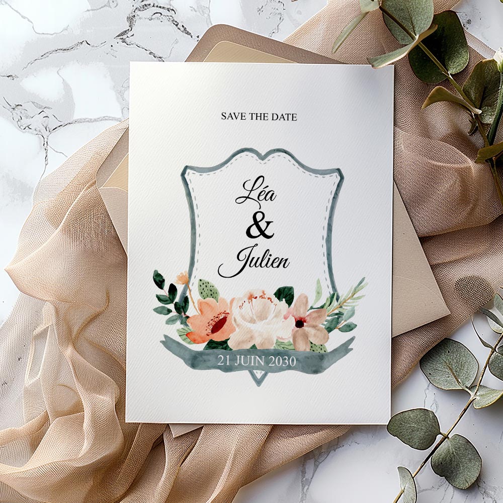 Faire-part de mariage - Harmonie florale – Image 2