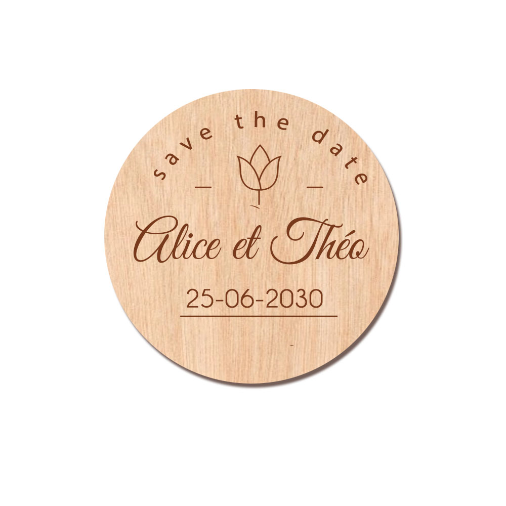 Save the date - magnet en bois - modèle 02 – Image 2