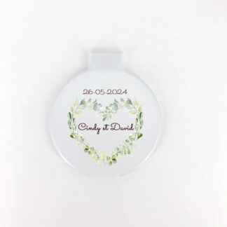 Cadeaux invités - Miroir feuillage en  cœur