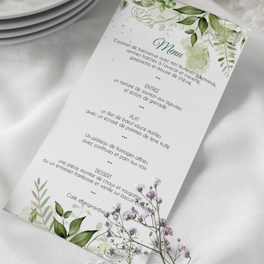 Carte menu - Méli-mélo de la nature