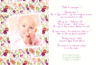 Faire-part de baptême magnet Louise